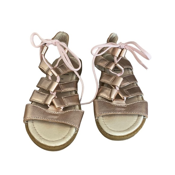 Old Soles Rose Gold Gladiator Lace Up Sandals Girls size 13 - Picture 1 of 8